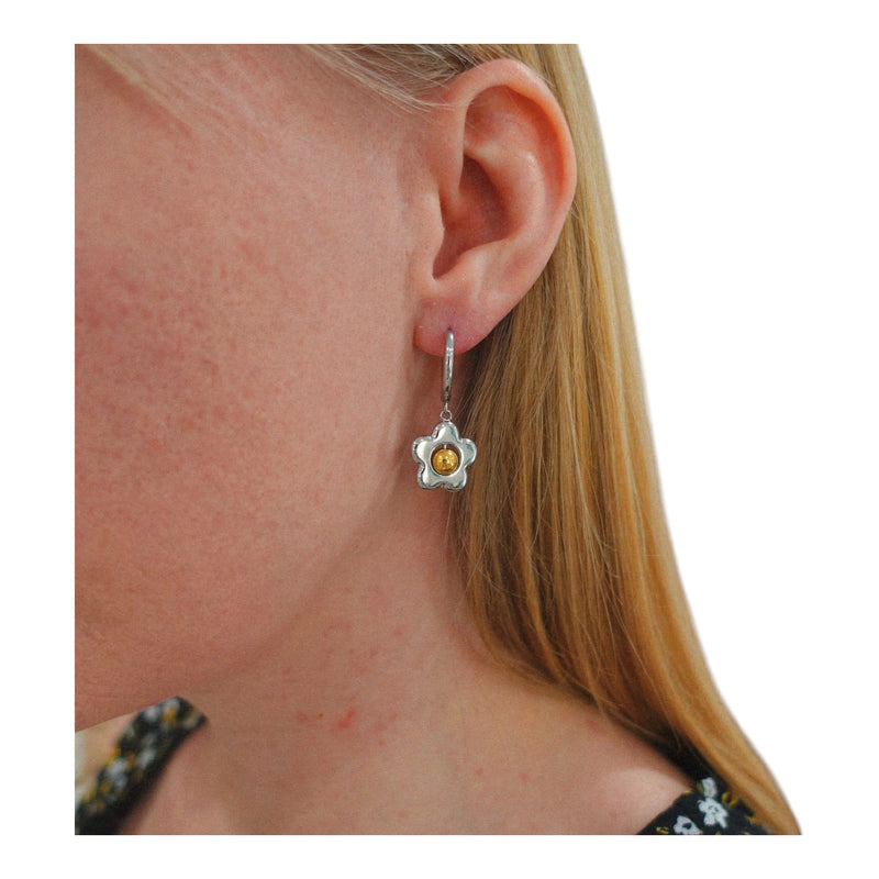 Silver Flower Spinner Fidget Earrings – by Fidge
