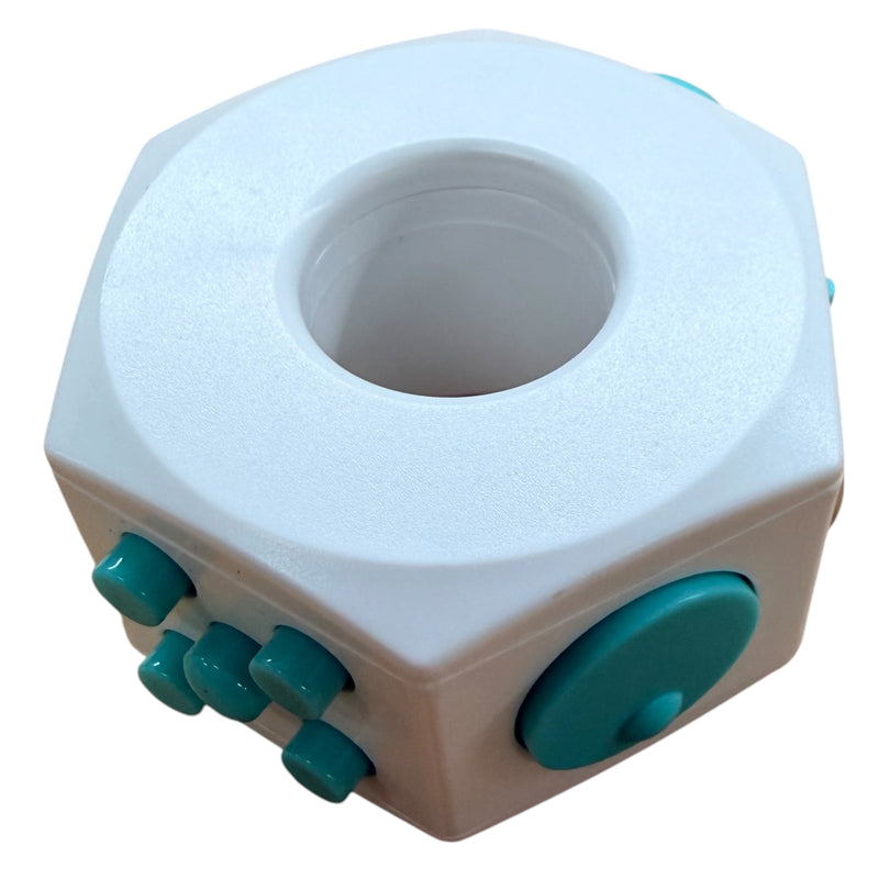 Teal & White Plastic Fidget Cube Ring