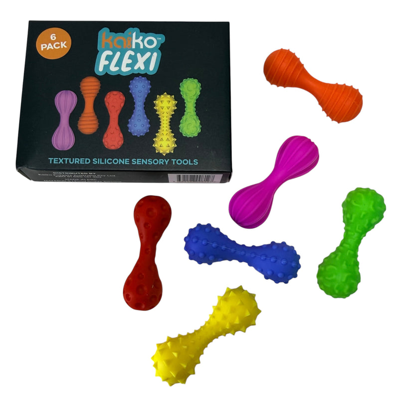 FLEXI – Textured Silicone Sensory Tools by Kaiko – 6 Pack