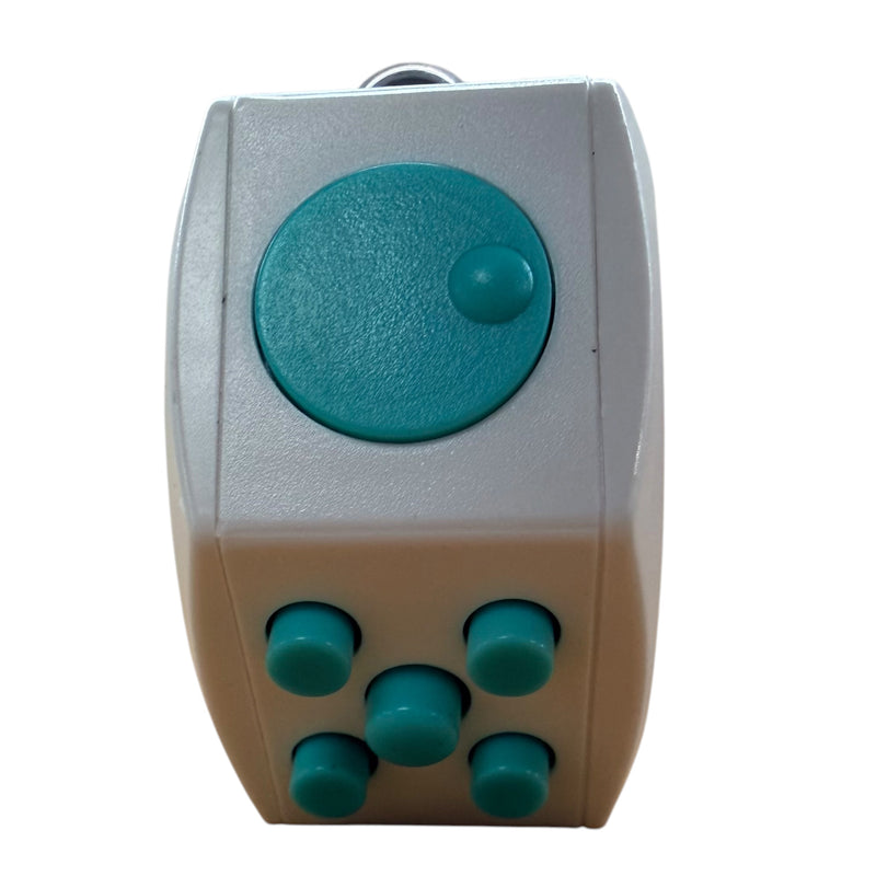 Teal & White Plastic Fidget Cube Ring
