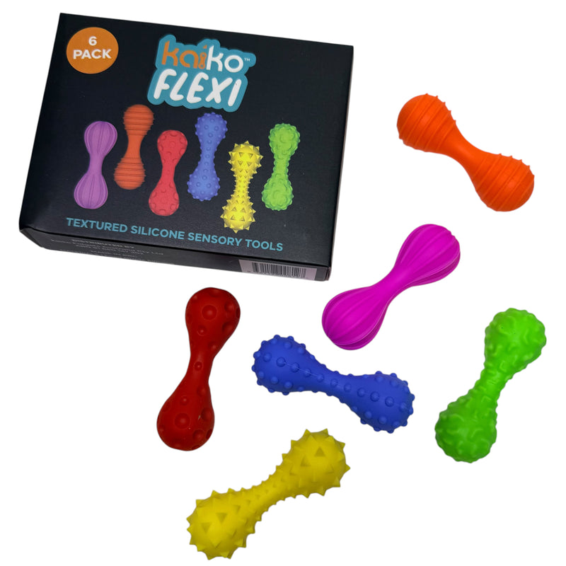 FLEXI – Textured Silicone Sensory Tools by Kaiko – 6 Pack