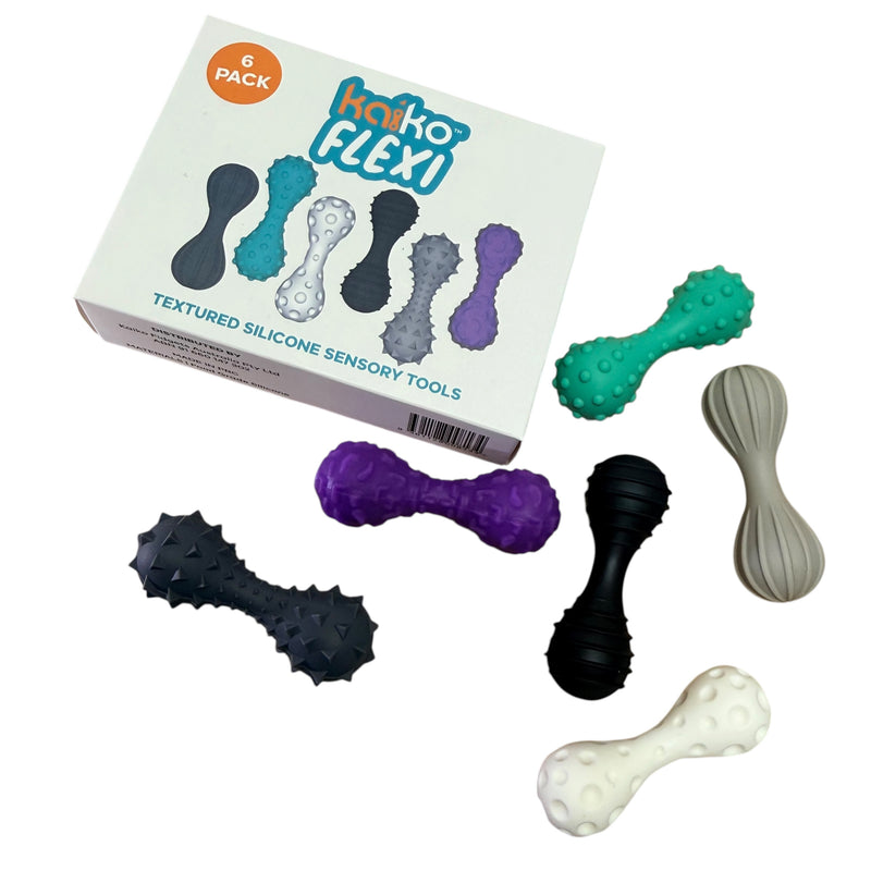FLEXI – Textured Silicone Sensory Tools by Kaiko – 6 Pack
