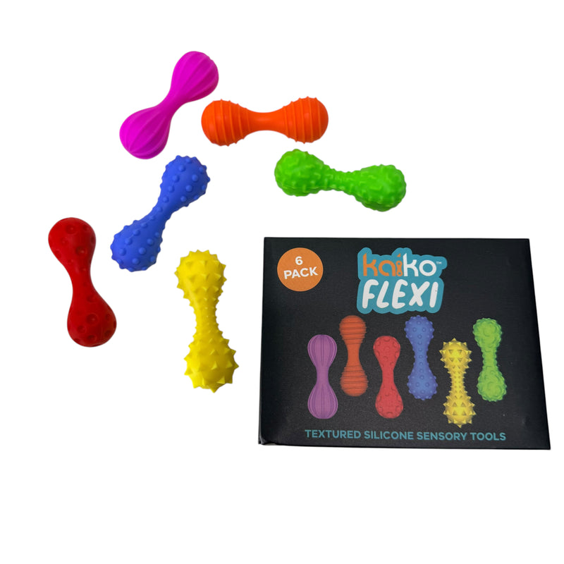 FLEXI – Textured Silicone Sensory Tools by Kaiko – 6 Pack