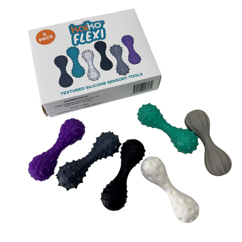 FLEXI – Textured Silicone Sensory Tools by Kaiko – 6 Pack