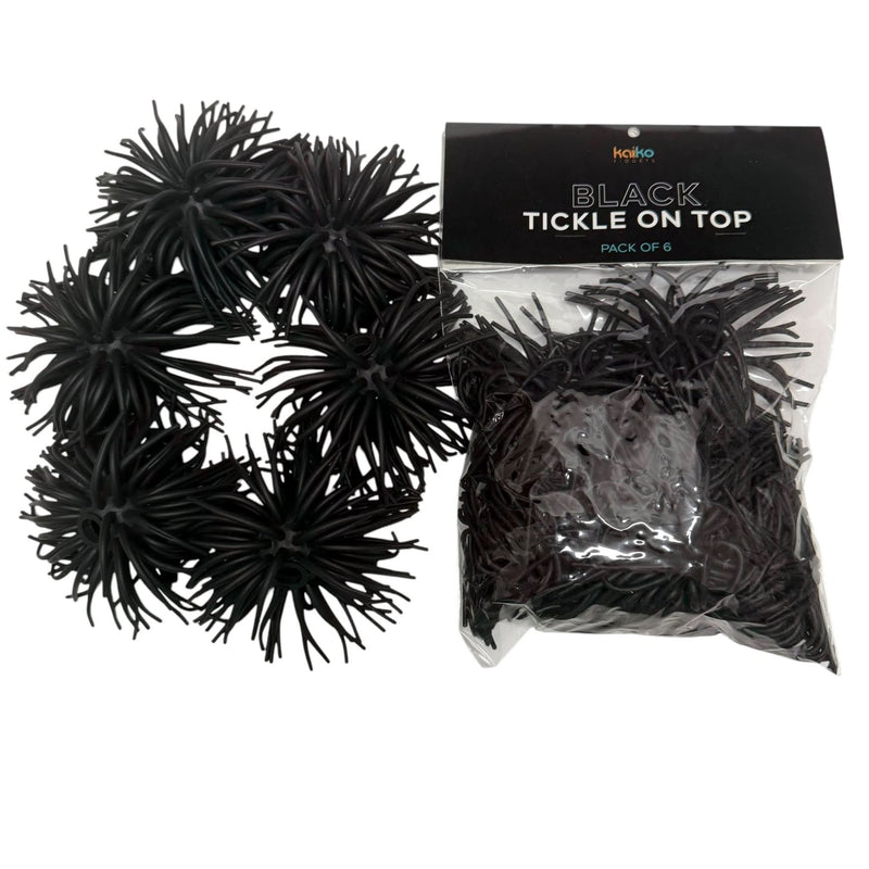 BLACK Tickle On Top - Pack of 6 Sensory Squishy Toppers