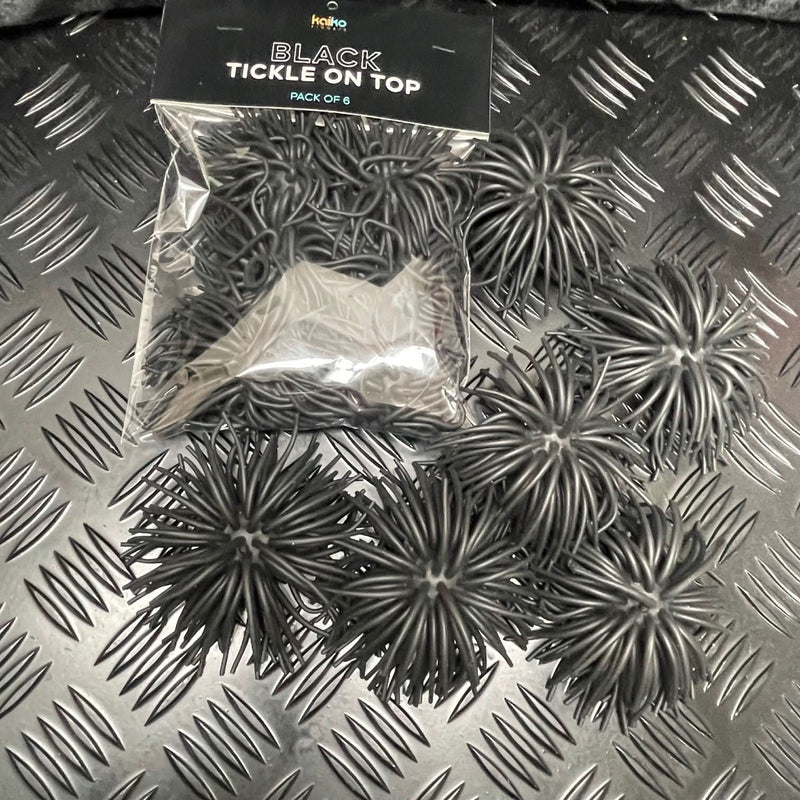 BLACK Tickle On Top - Pack of 6 Sensory Squishy Toppers