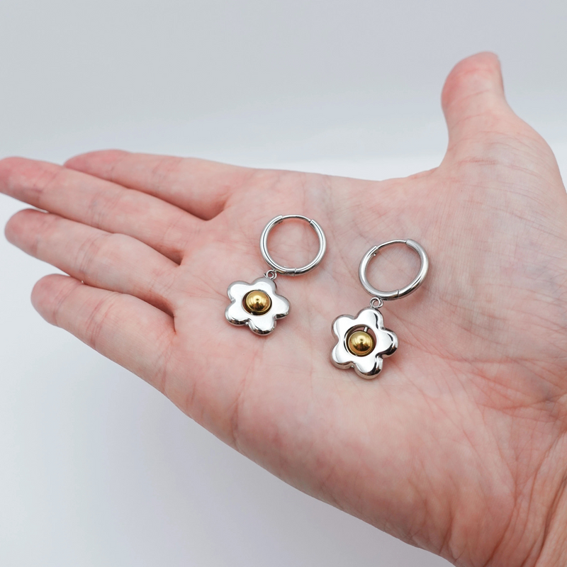 Silver Flower Spinner Fidget Earrings – by Fidge