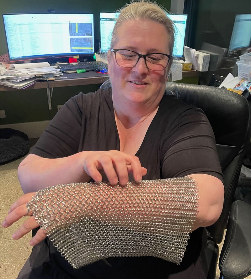 Chain Maille Cuff - Hand Crafted 'Open' Tube