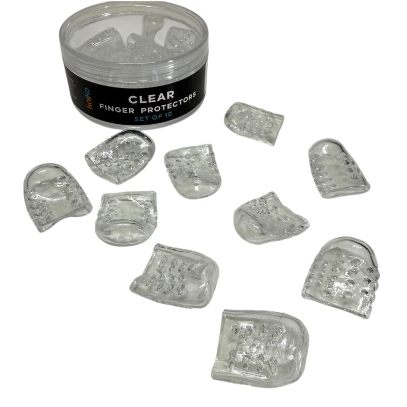 Clear Finger Protectors : Set of 10  – Finger or Toe Protectors and Picking Supports