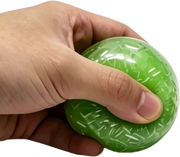 Epic Squish Crunchie Ball squeezed in hand
