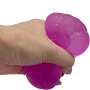 Purple Epic Squish Bubble Cubie stretched in hand