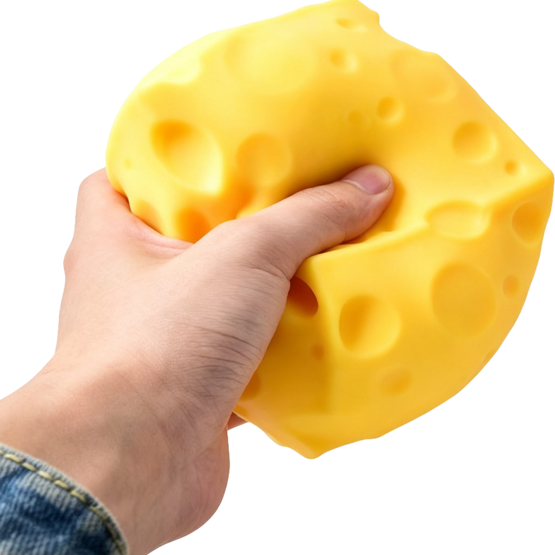 Epic Squish Cheezie squeezed in hand