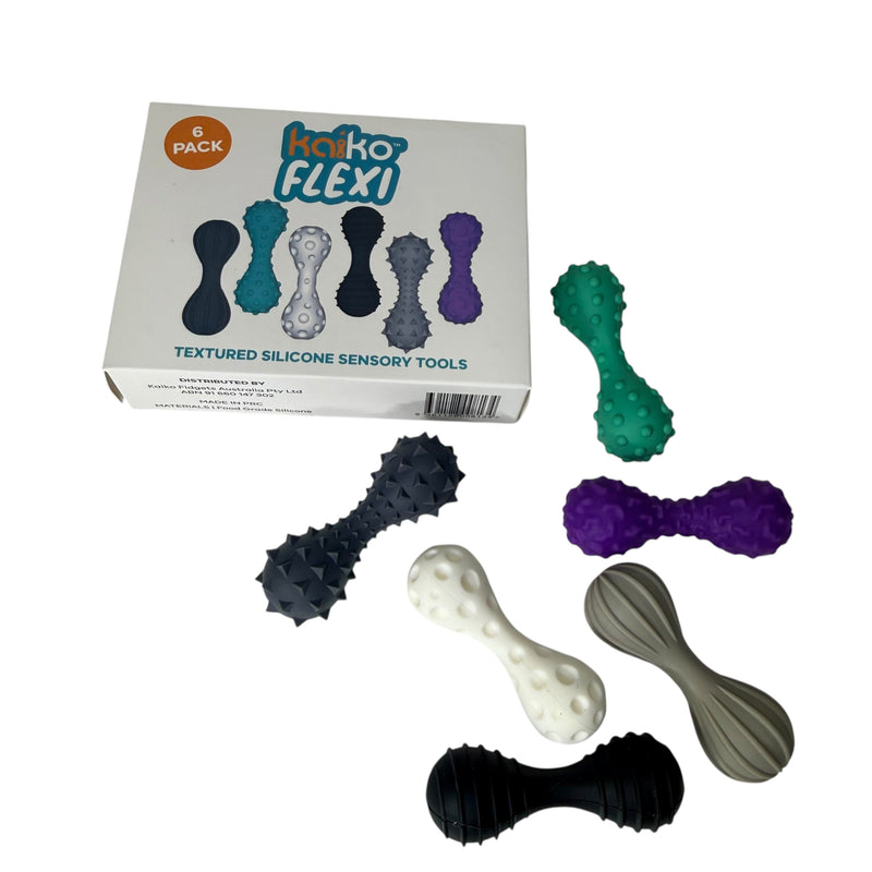 FLEXI – Textured Silicone Sensory Tools by Kaiko – 6 Pack