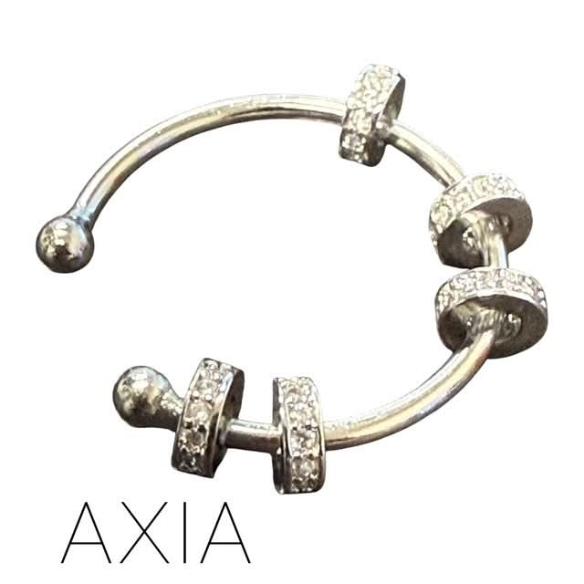 Axia Fidget Ring - 5 Diamante Moving Beads for Anxiety and Sensory Support