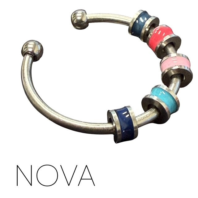 Nova Fidget Ring - Stainless Steel Adjustable Size for Anxiety and Sensory Support