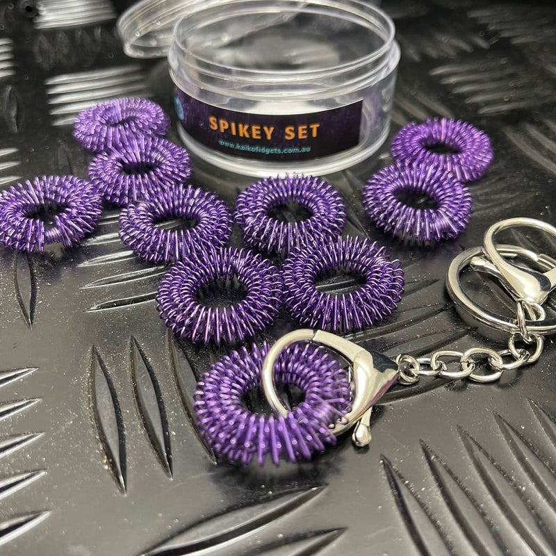 Finger Spikey Set of 10 - includes Fidget Keyring