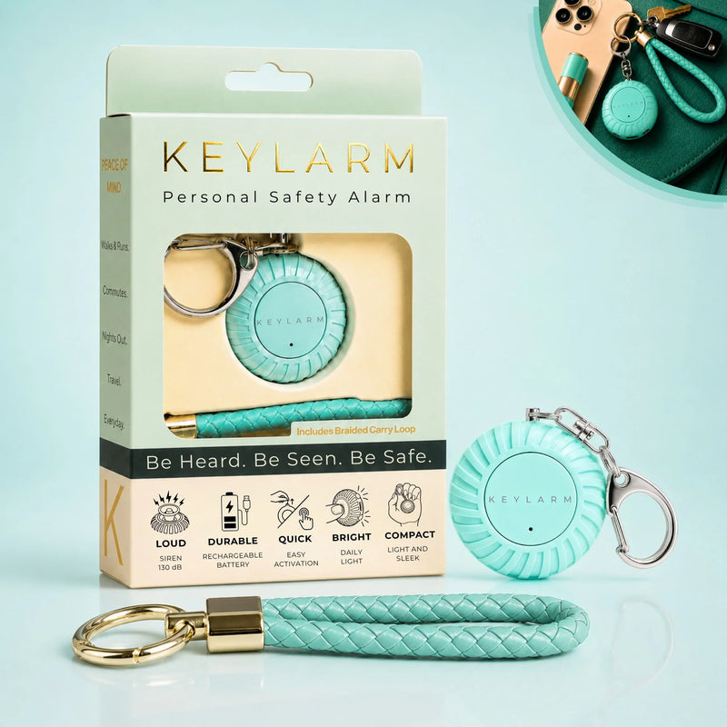 KEYLARM Personal Safety Alarm + LED Light - Be Heard. Be Seen.  Be Safe.