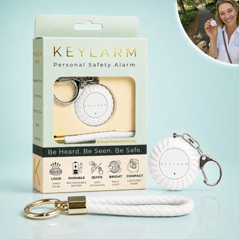 KEYLARM Personal Safety Alarm + LED Light - Be Heard. Be Seen.  Be Safe.