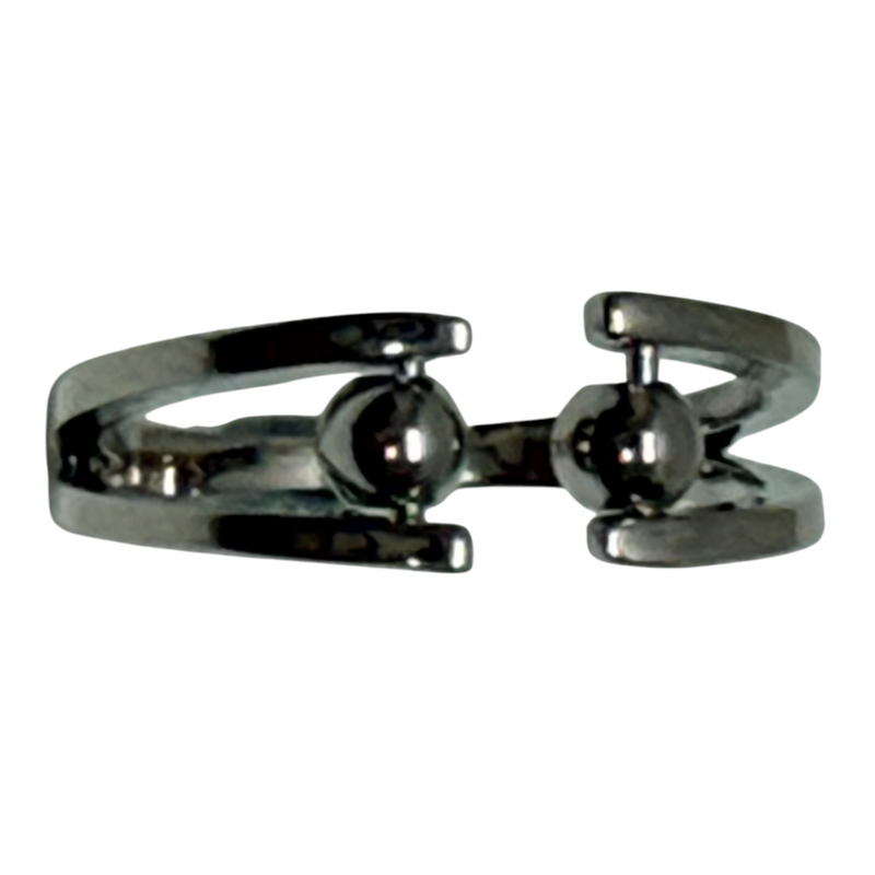 Kova Fidget Ring -  Adjustable Sterling Silver with 2 Rolling Beads
