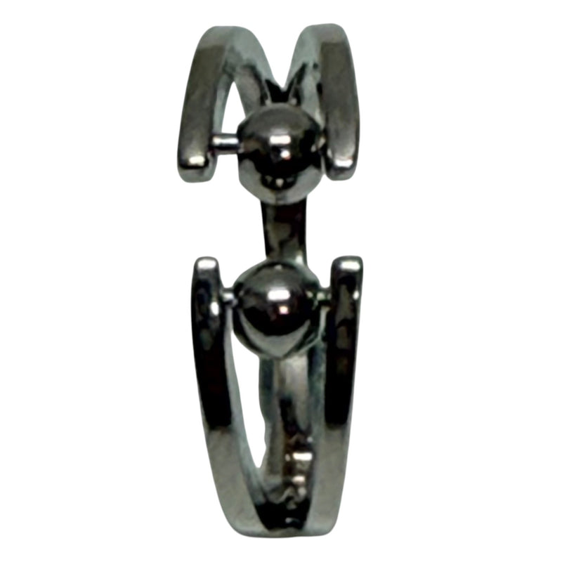 Kova Fidget Ring -  Adjustable Sterling Silver with 2 Rolling Beads