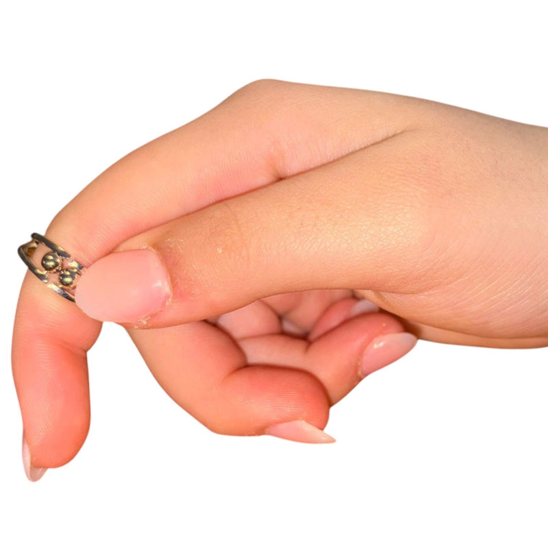 Kova Fidget Ring -  Adjustable Sterling Silver with 2 Rolling Beads