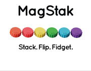 Colorful 'MagStak' fidget toys with Kaiko logo on a white background