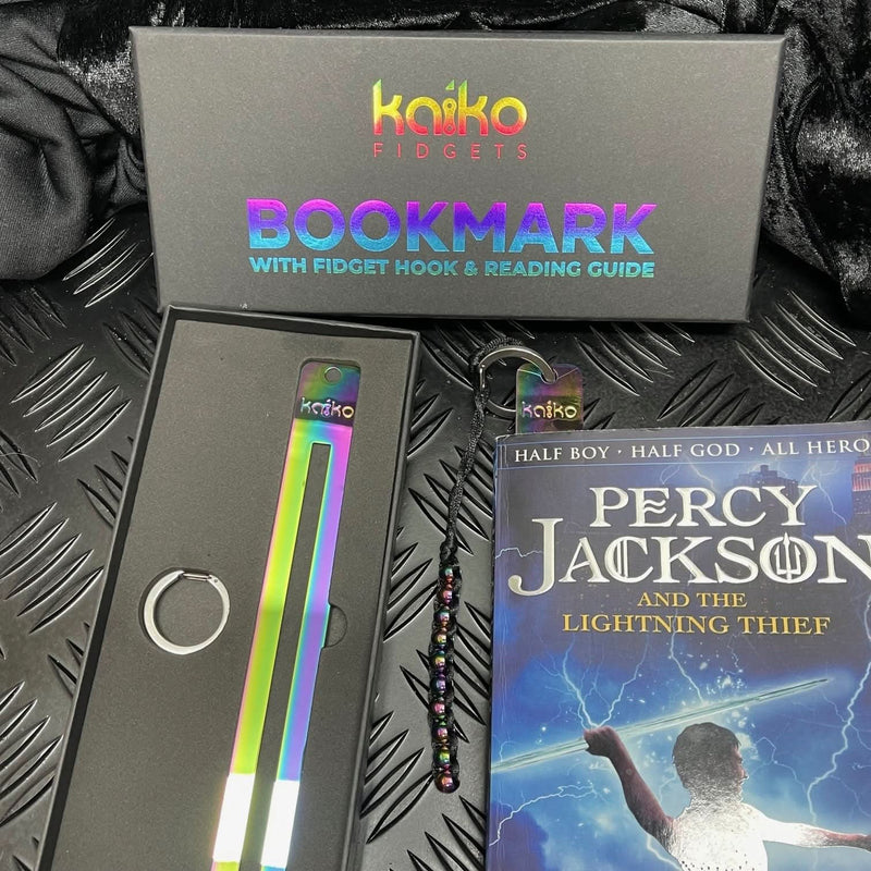 Metal Bookmark with Fidget Hook & Reading Guide - Fidgets not included