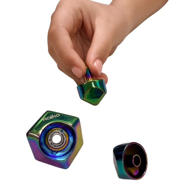Oil Slick Square Spinning Cube