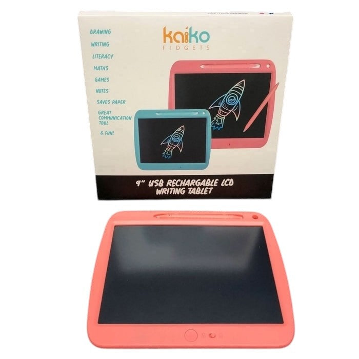PINK 9" LCD Board with Rainbow Screen -USB Charging