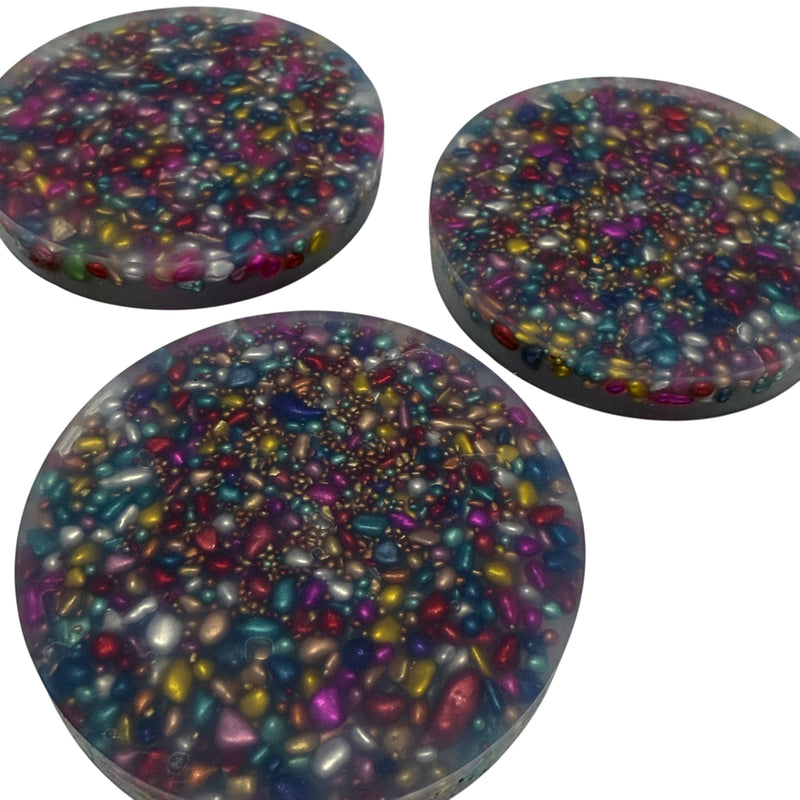 Pebble Pick ‘Em Stack - pack of 3 natural painted stone discs - Picking & Popping Support