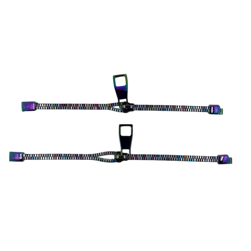 Unisex Oil Slick Metal Zipper Bracelet By Kaiko