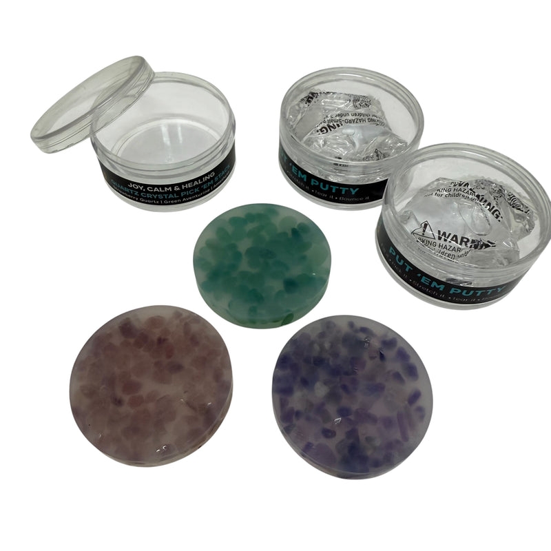 Pick 'Em Bundle 3   =  Joy, Calm & Healing Crystal Pick 'Em Stack + Two Put 'Em Putty  -  Bundle & Save
