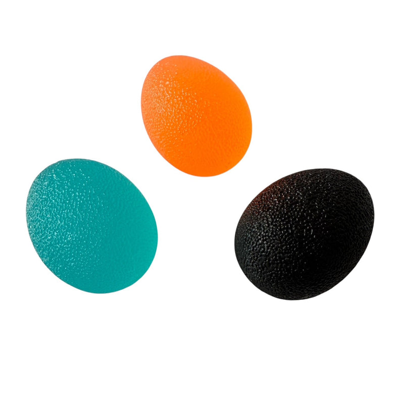 Ensemble de 3 œufs anti-stress pour exercices de main de différentes forces