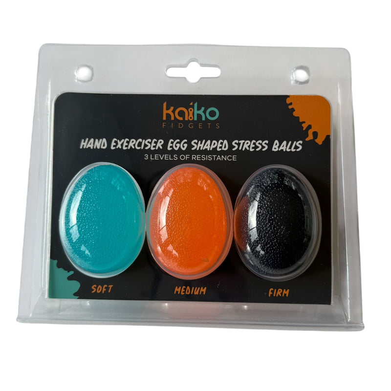 Ensemble de 3 œufs anti-stress pour exercices de main de différentes forces