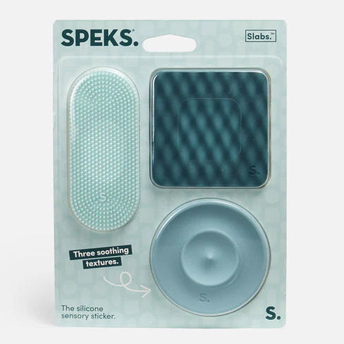 Pack of 3 Green Slabs Silicone Sensory Sticker by Speks