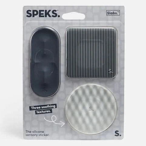 Pack of 3 Grey Slabs Silicone Sensory Sticker by Speks