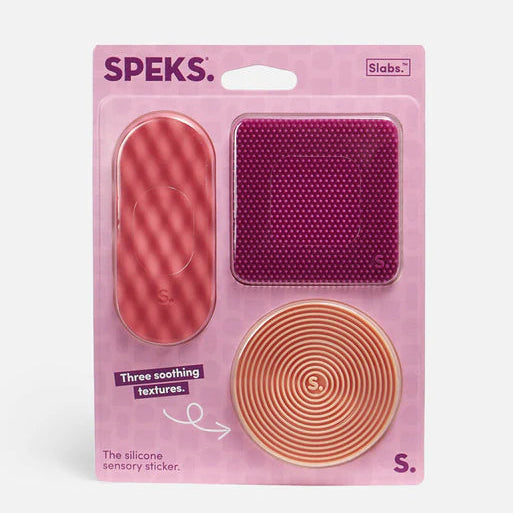 Pack of 3 Pink Slabs Silicone Sensory Sticker by Speks