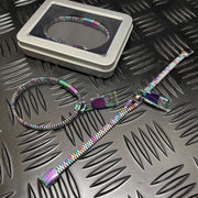 Unisex Oil Slick Metal Zipper Bracelet By Kaiko
