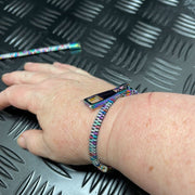 Unisex Oil Slick Metal Zipper Bracelet By Kaiko