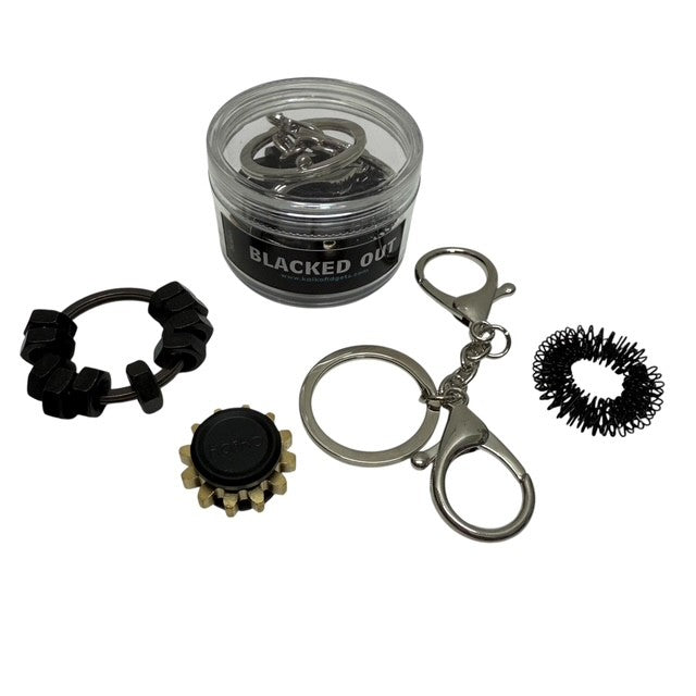 BLACKED OUT Fidget Set avec porte-clés détachable