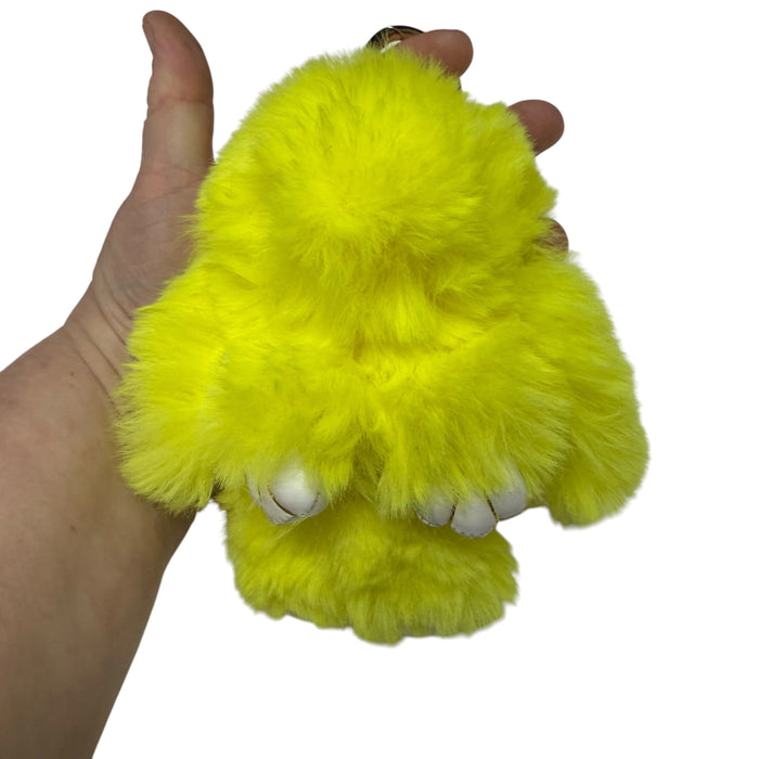 Yellow Fluffy Bunny Keyring