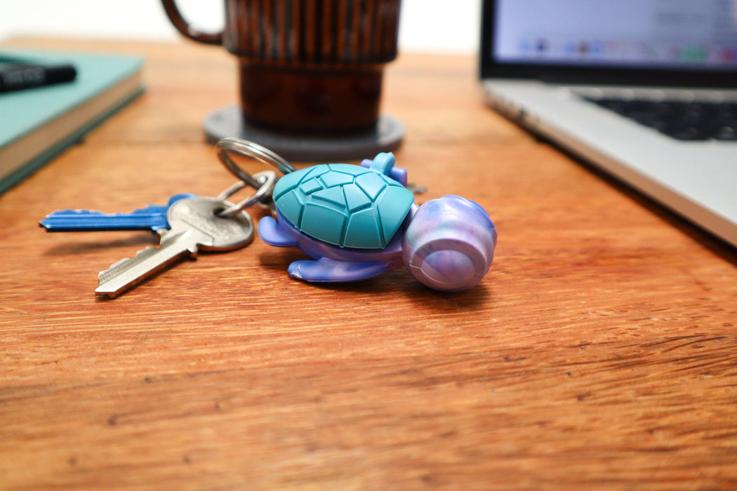 Calm Buddi Turtle Harm Minimisation Tool on a Custom Kaiko Keyring