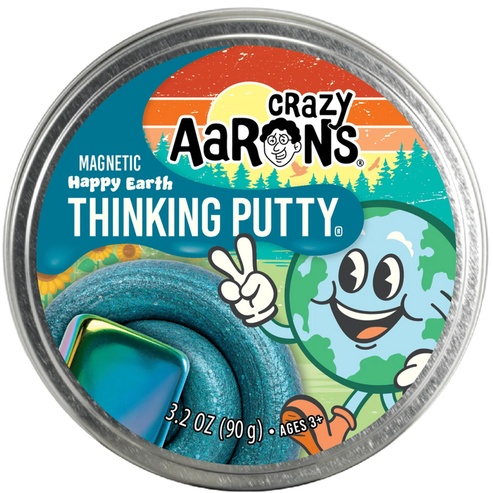 Aimant Crazy Aarons Putty HAPPY EARTH avec arc-en-ciel