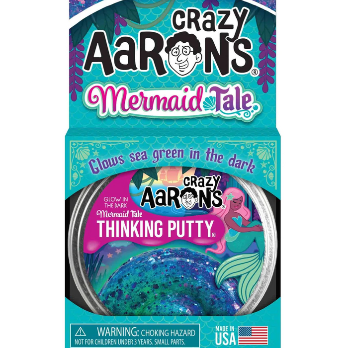 Crazy Aarons Putty MERMAID TALE GLOW in the DARK