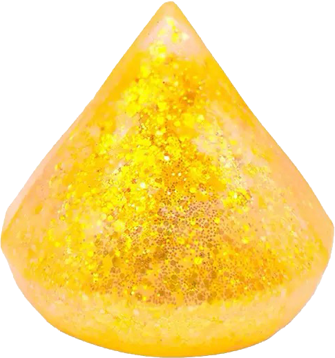 Yellow glitter Epic Squish Dazzles teardrop