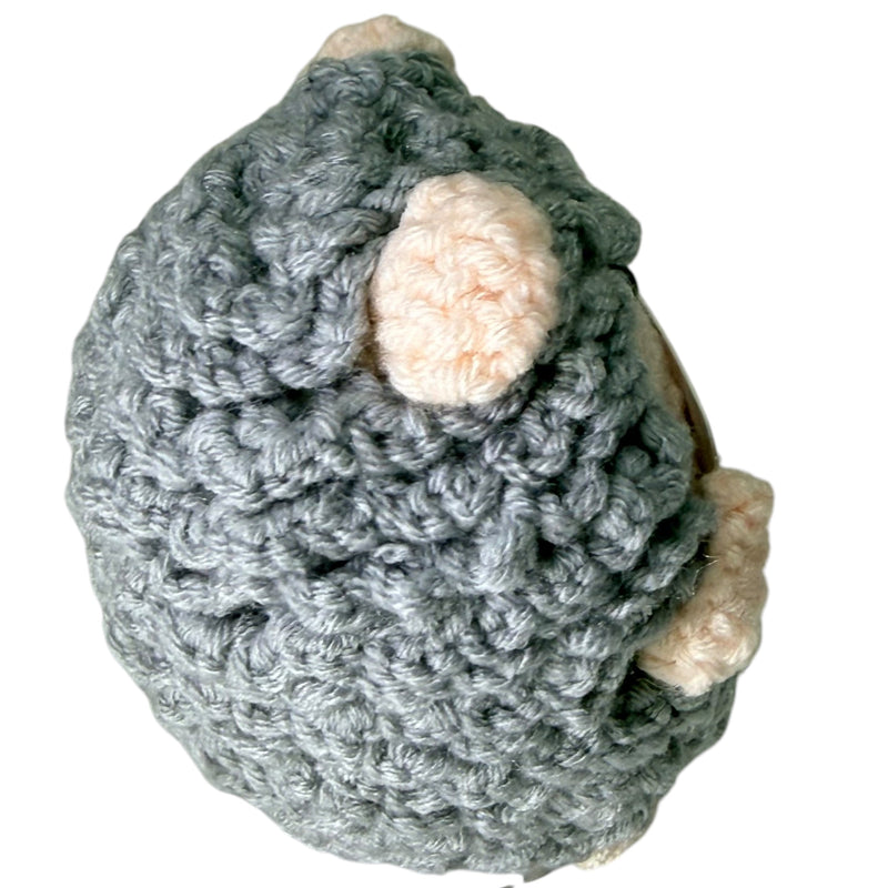 Back view of grey Being a Functional Adult Every Day sheep crochet critter
