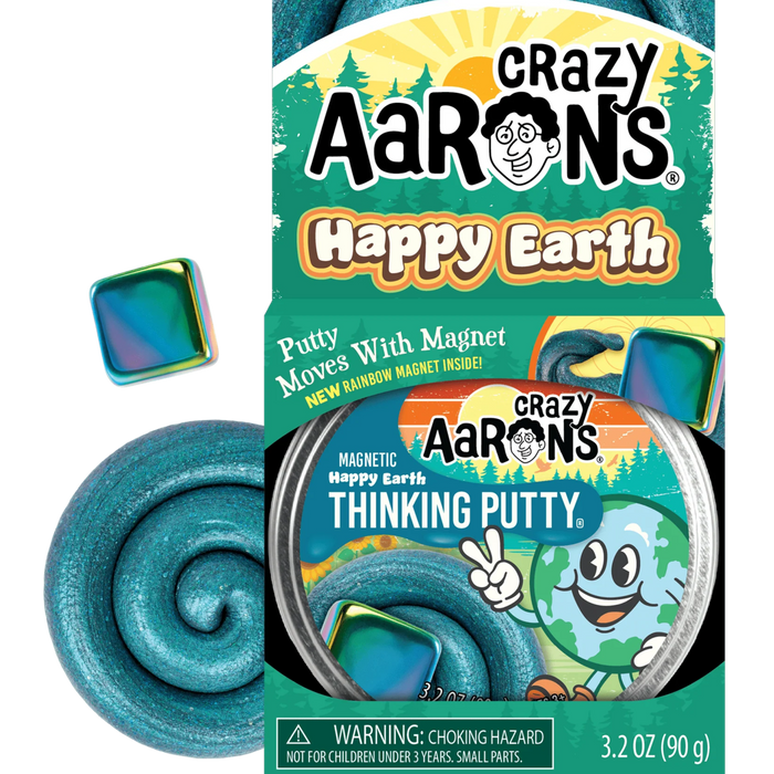 Aimant Crazy Aarons Putty HAPPY EARTH avec arc-en-ciel