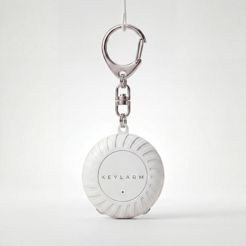 KEYLARM personal safety alarm in Pearl White