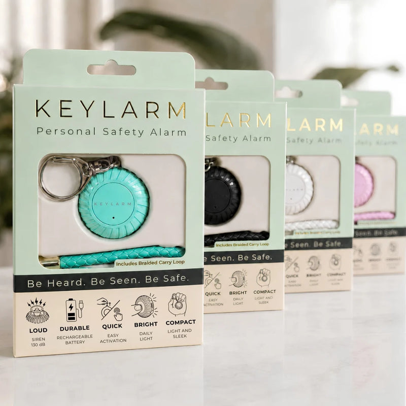 KEYLARM Personal Safety Alarm + LED Light - Be Heard. Be Seen.  Be Safe.