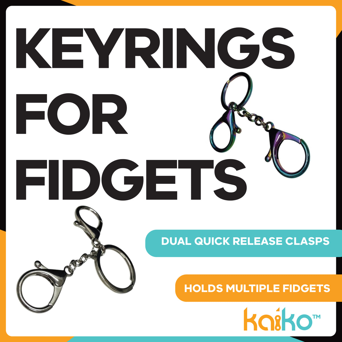 Fidget Key Rings Metal My Sensory Store Keyring For Your Fidgets